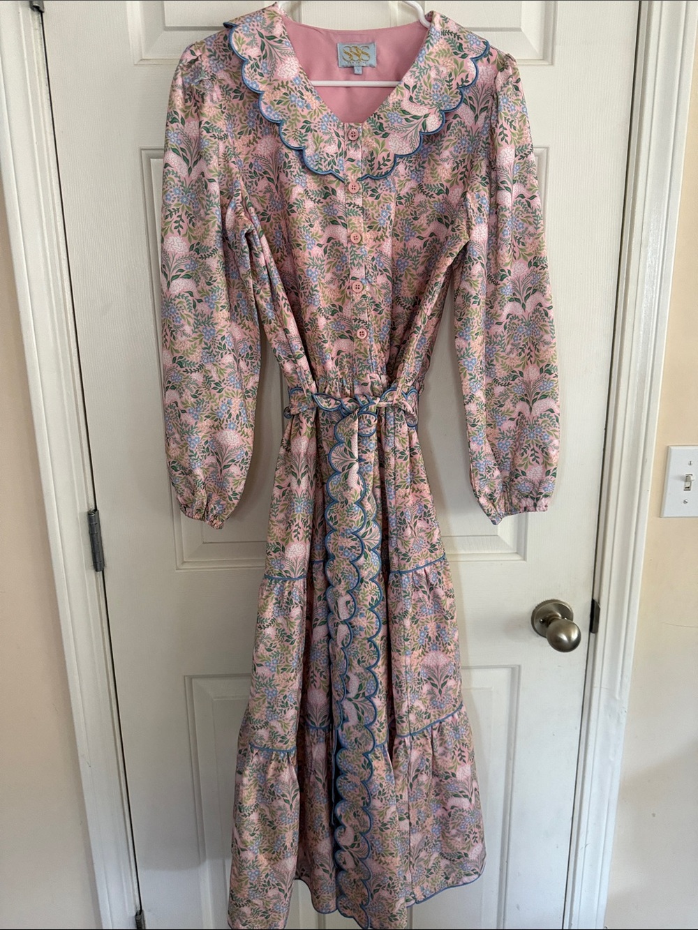 SSYS Vintage-Inspired Cottage Core Grandma Chic Bohemian Midi Dress L